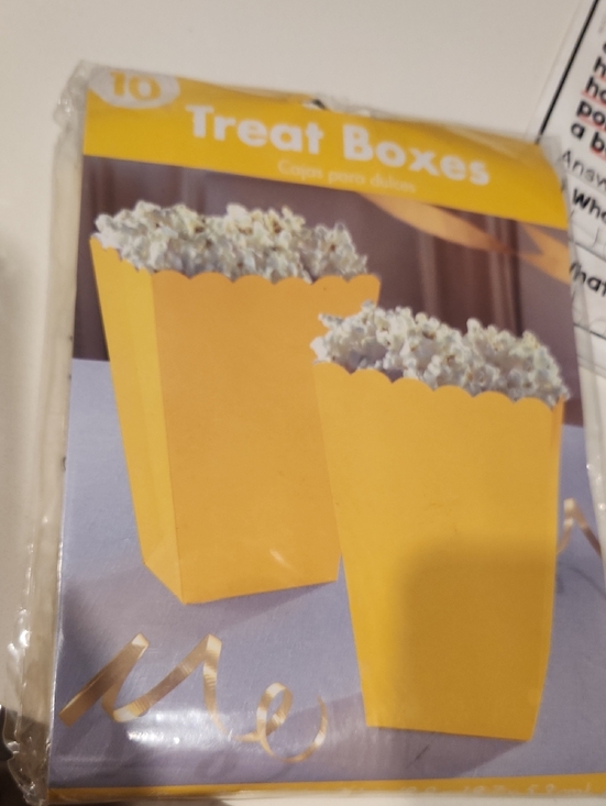 Other - Yellow Treat Boxes - Party Popcorn Containers